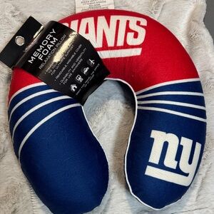 NFL Giants Memory Foam Neck Pillow - Red and Blue